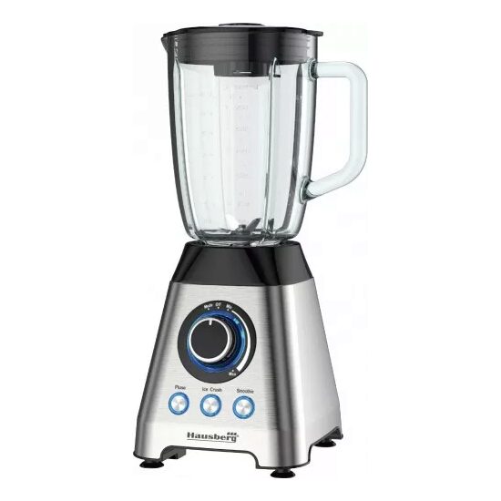 Blender cu rasnita Hausberg HB-7764, doua viteze cu pulsatii, recipient sticla