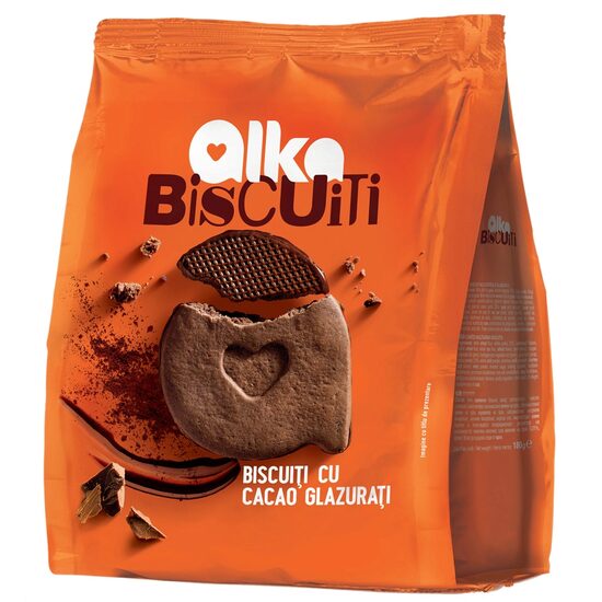 Biscuiți de casă Alka cacao glazurați – 180 g