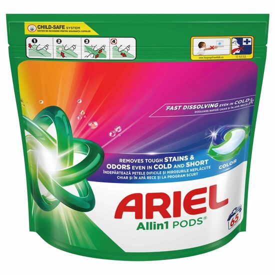 Capsule detergent Ariel All-in-1 Pods Color – 65 buc, pungă