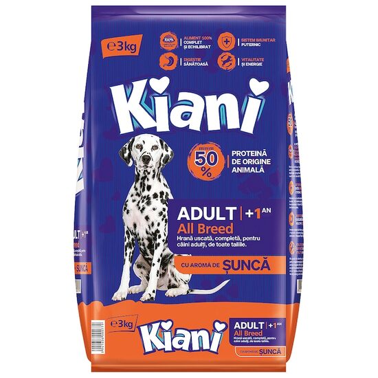 Mâncare câini bobițe Kiani Șuncă 10kg