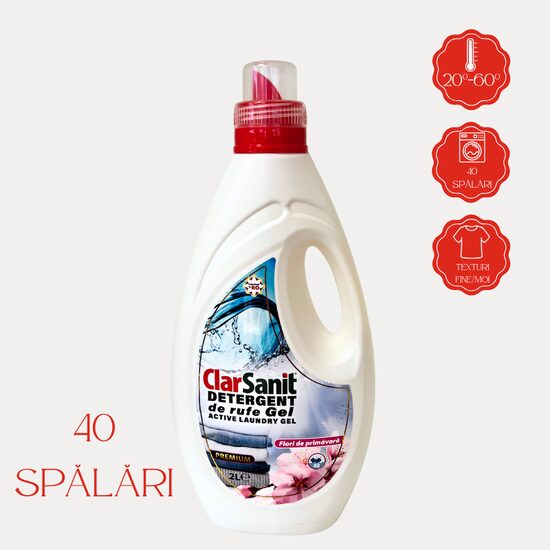 Detergent gel de rufe Clarsanit Flori de Primăvară, 2 L