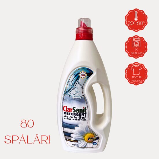 Detergent gel de rufe Clarsanit Mușețel, 4 L